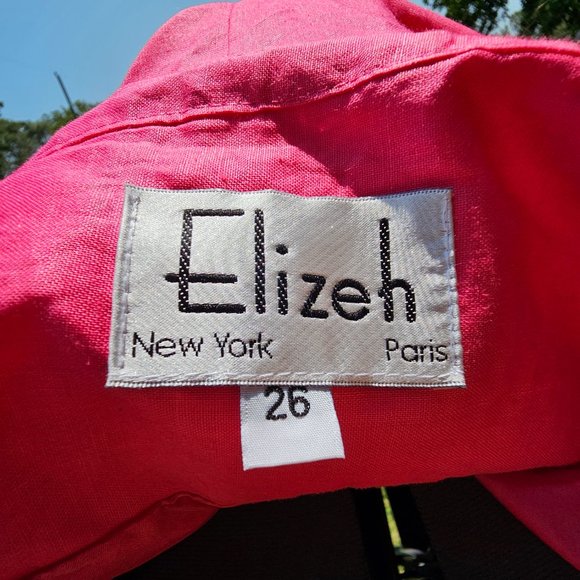 Vintage Plus Size 26 Hot Pink Lace Bell Sleeve Blazer Suit Jacket by Elizeh - Picture 2 of 12